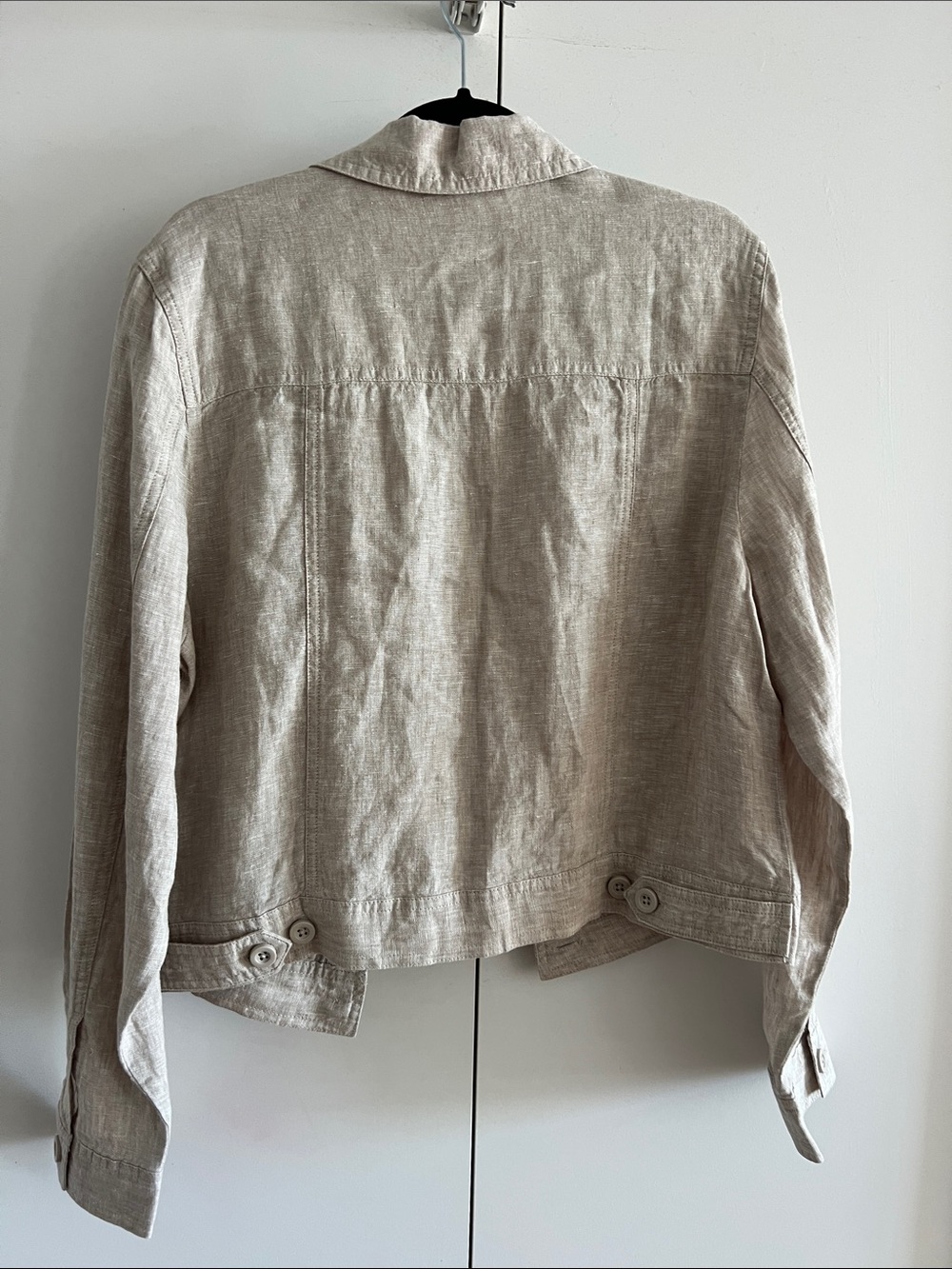 Quince Women's 100% European Linen Jacket in Flax Size L (Small hole) - Picture 7 of 7